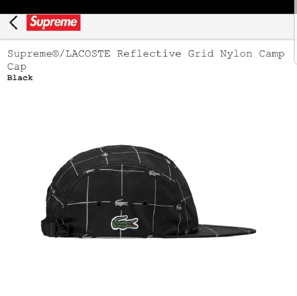 Supreme®/LACOSTE Reflective Grid Nylon Camp Cap